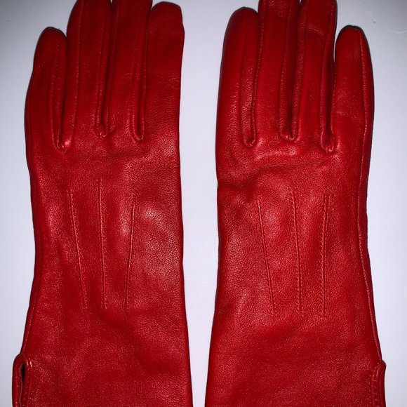 BNWOT Red Leather Gloves 6.5 - Picture 2 of 4